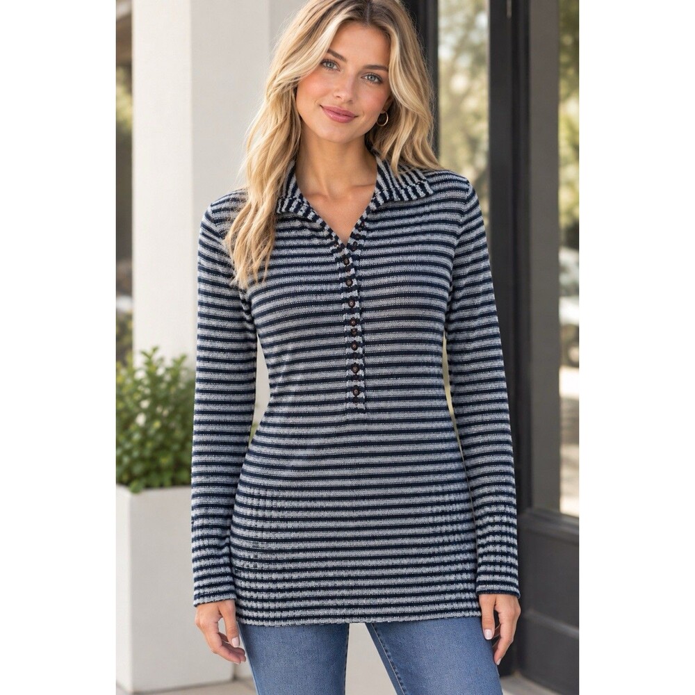 Y2K Banana Republic Angora Wool Blend Striped Shawl Collar Sweater~Size Small